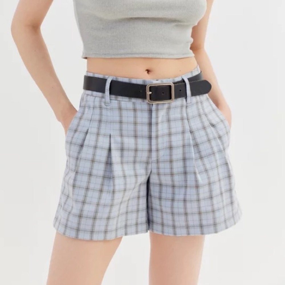 Urban Outfitters Kennedy Blue Plaid Menswear Shorts